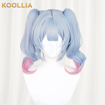 Hatsune Miku Rabbit Hole Longo Azul Rosa Cabelo Básico peruca