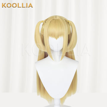 Front view of Death Note Misa Misa long blonde hair basic wig