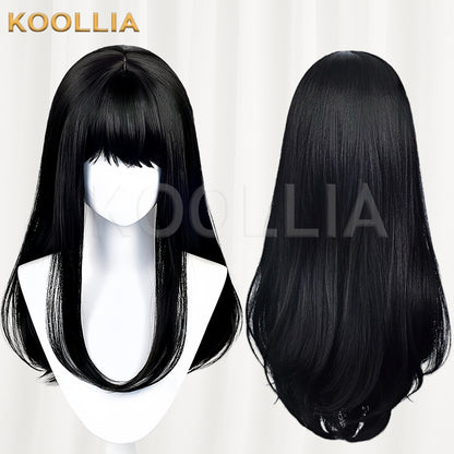 Chainsaw Man Mitaka Asa Long Black Hair Basic Wig