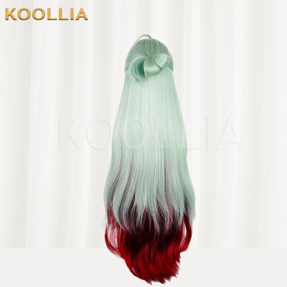 Arknights Mitm Long Green Red Hair Basic Wig