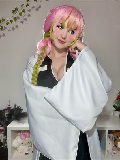 Demon Slayer Kanroji Mitsuri Lange Mix Haar Basic Perücke