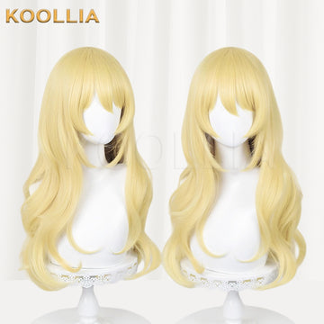 Multi-angle display of Your Lie in April Miyazono Kaori long blonde hair basic wig