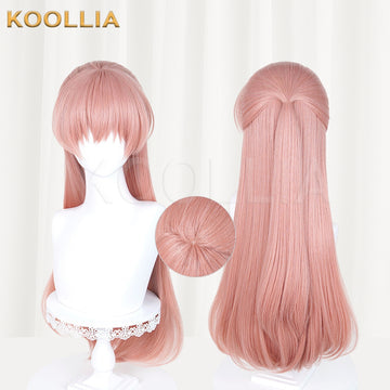 Multi-angle display of Love is Hard for Otaku Momose Narumi long pink hair basic wig