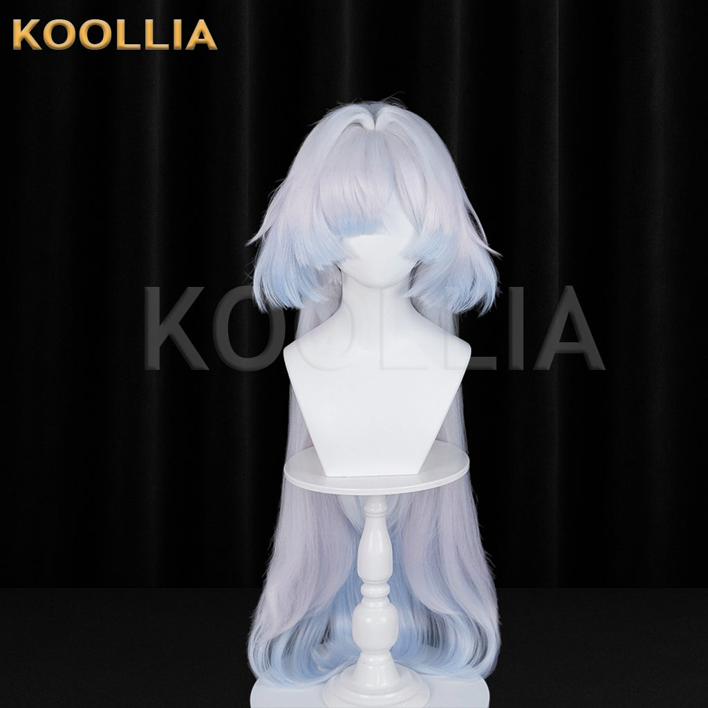 Wuthering Waves Morning Long Blue White Hair Basic Wig