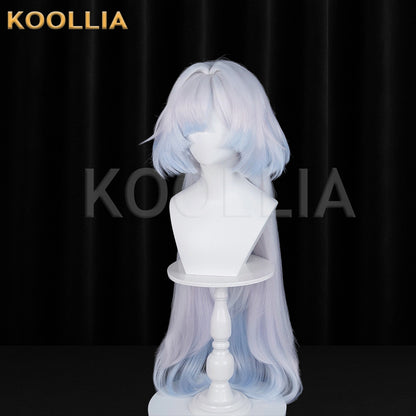 Wuthering Waves Morning Long Blue White Hair Basic Wig