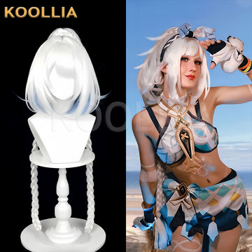 Genshin Impact Mualani Long White Blue Hair Basic Wig - KOOLLIA