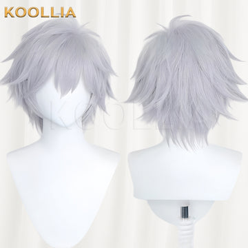 EVA Nagisa Kaworu Short Silver Purple Hair Basic Wig - KOOLLIA