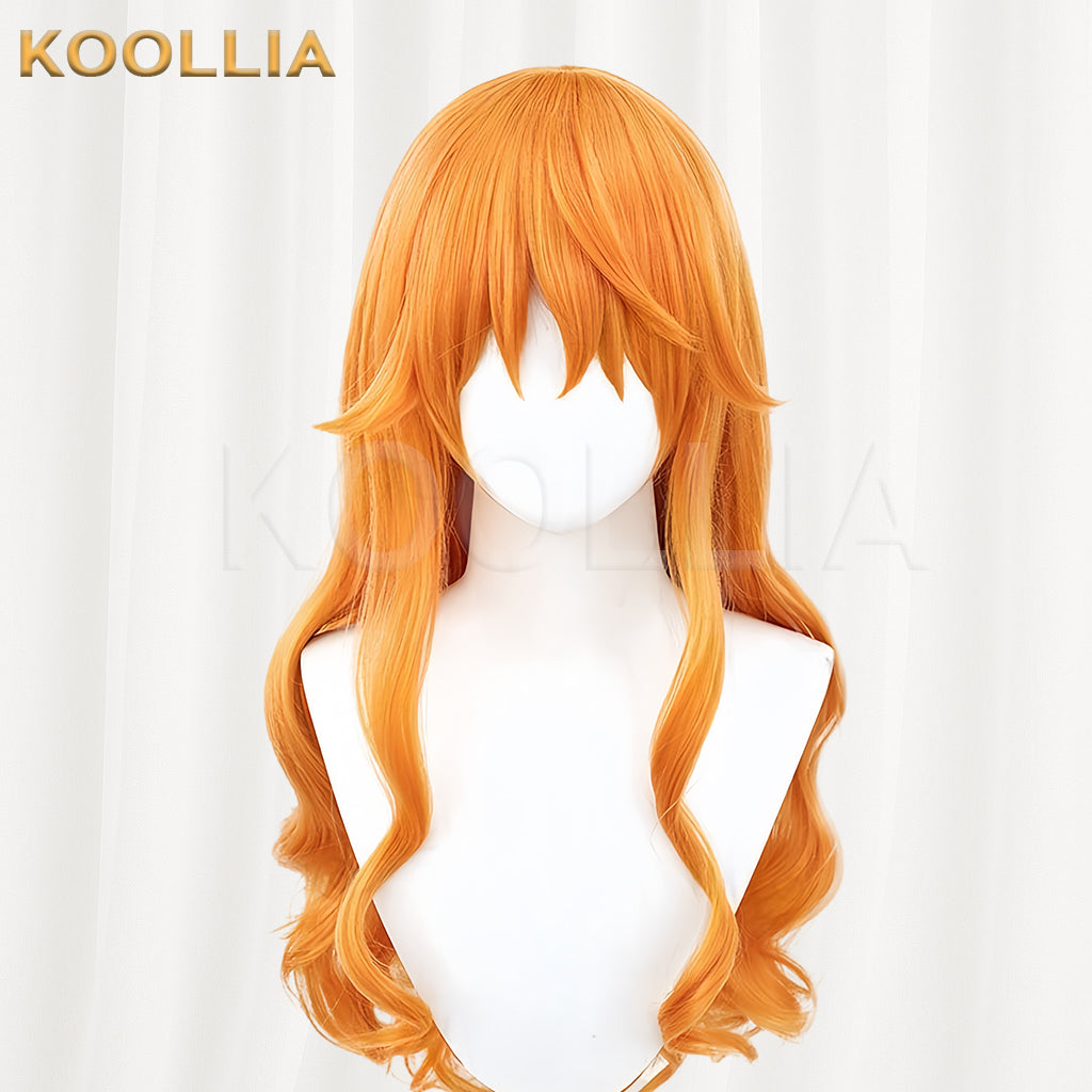 One Piece Nami Long Orange Hair Basic Wig
