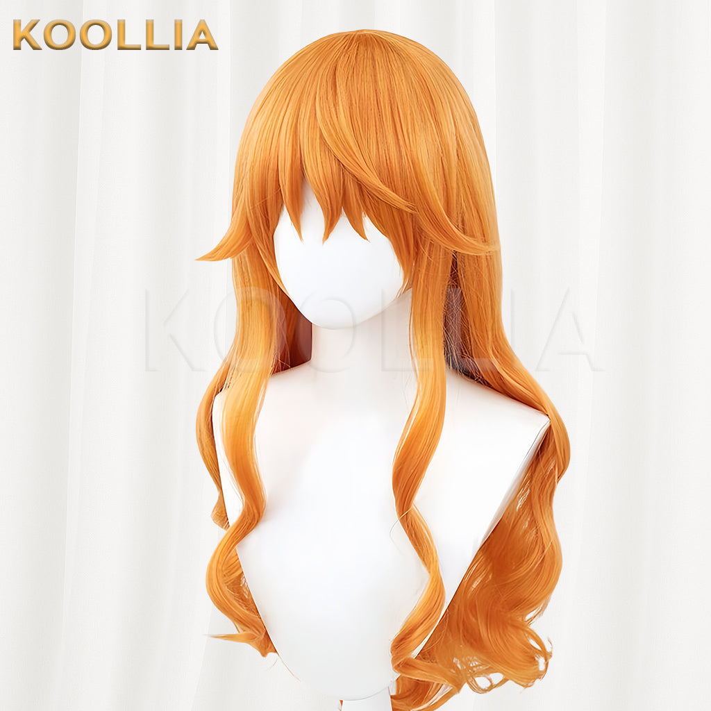 One Piece Nami Long Orange Hair Basic Wig