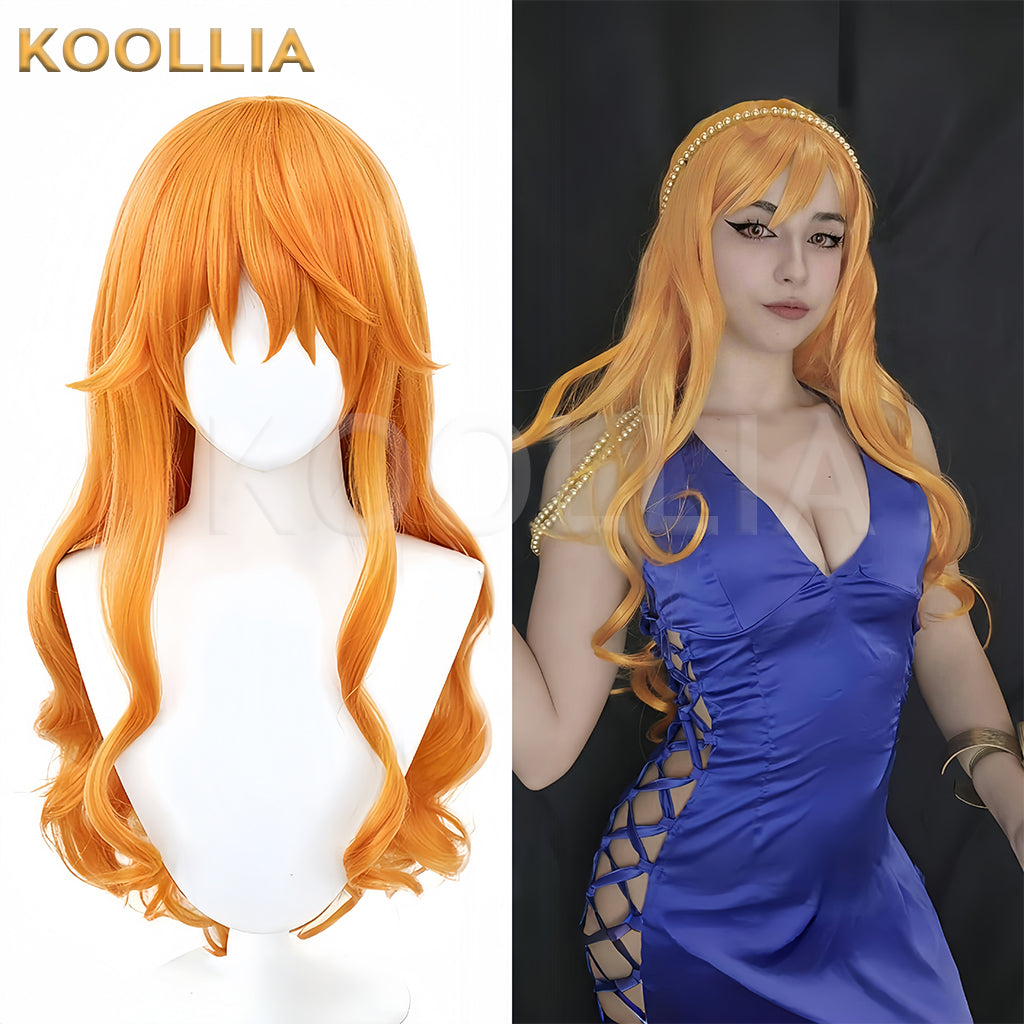 One Piece Nami Long Orange Hair Basic Wig