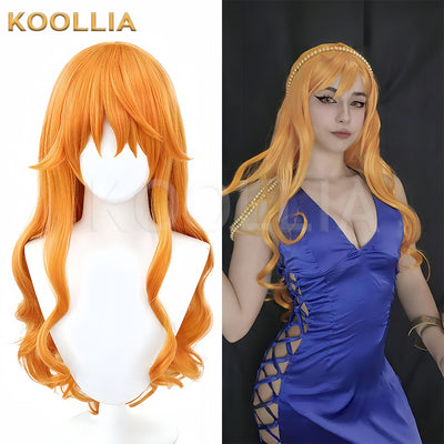 One Piece Nami Long/Short Orange Hair Basic Wig - KOOLLIA