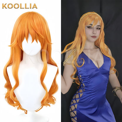 One Piece Nami Long Orange Hair Basic Wig