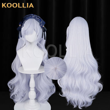 Multi-angle display of Magical Girl Witch Trials Natsume Anan long silver white hair basic wig
