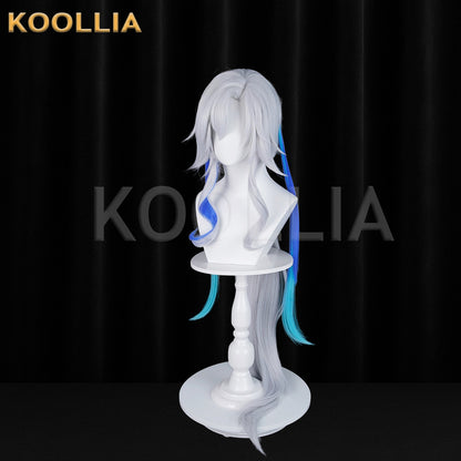 Genshin Impact Neuvillette Lantern Rite Long Sliver Blue Hair Basic Wig