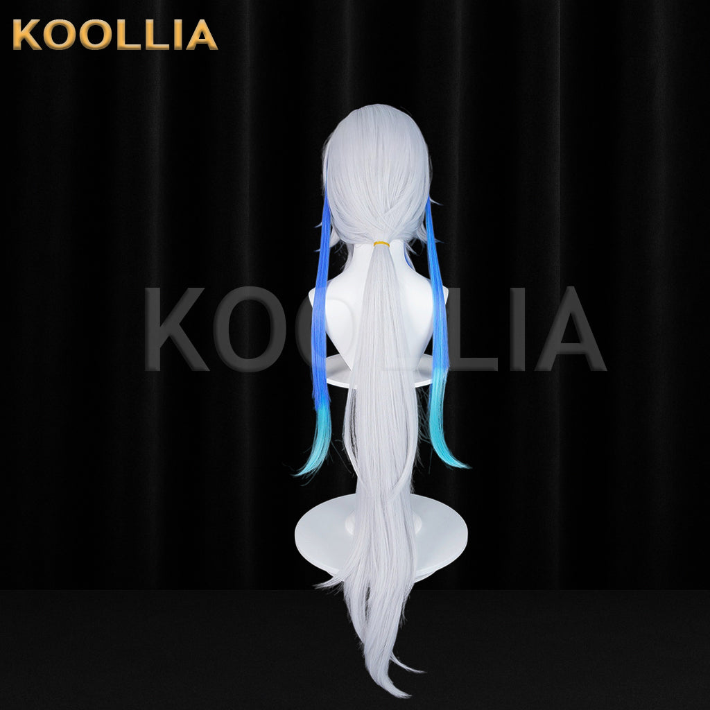 Genshin Impact Neuvillette Lantern Rite Long Sliver Blue Hair Basic Wig