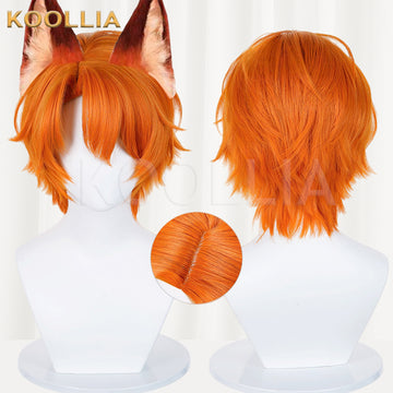 Zootopia Nick Wilde Short Orange Hair Basic Wig Multi-angle Display by koollia