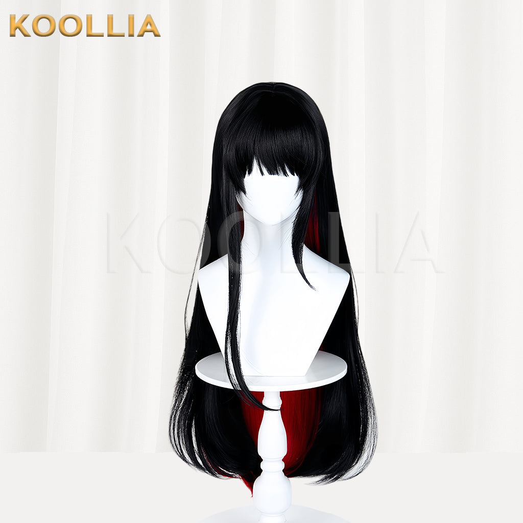 The Witch Trial of the Magical Girl Nikaidō Hiro Long Black Red Hair Basic Wig