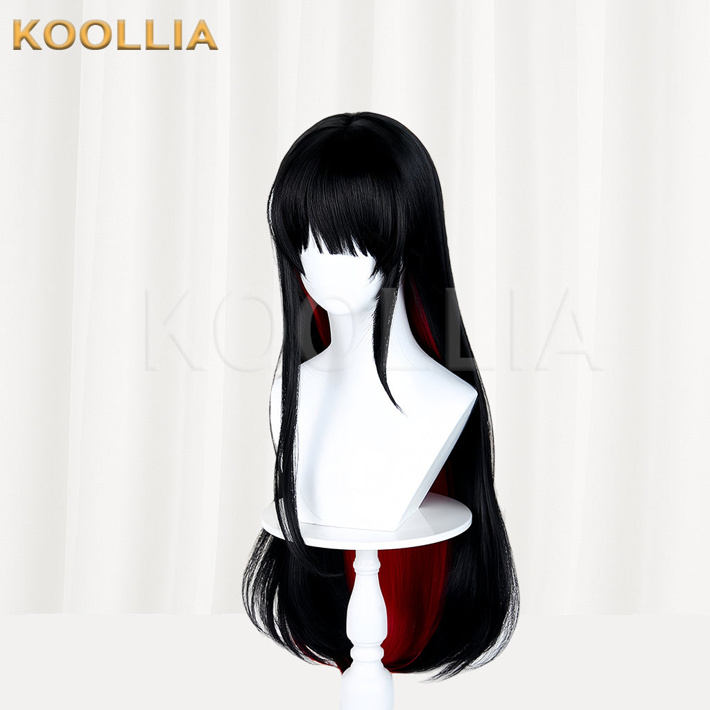 The Witch Trial of the Magical Girl Nikaidō Hiro Long Black Red Hair Basic Wig