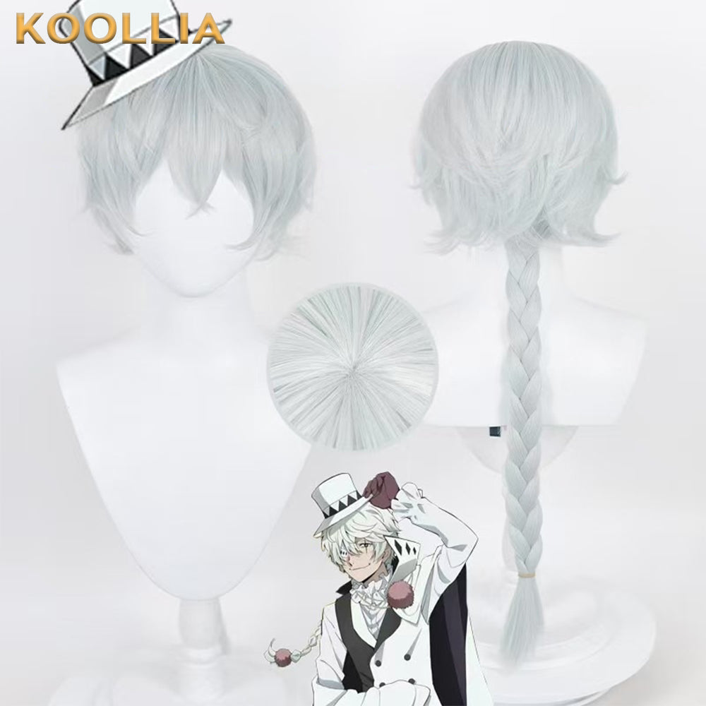 Bungo Stray Dogs Nikolai Gogol Langes Silberhaar Basic Perücke