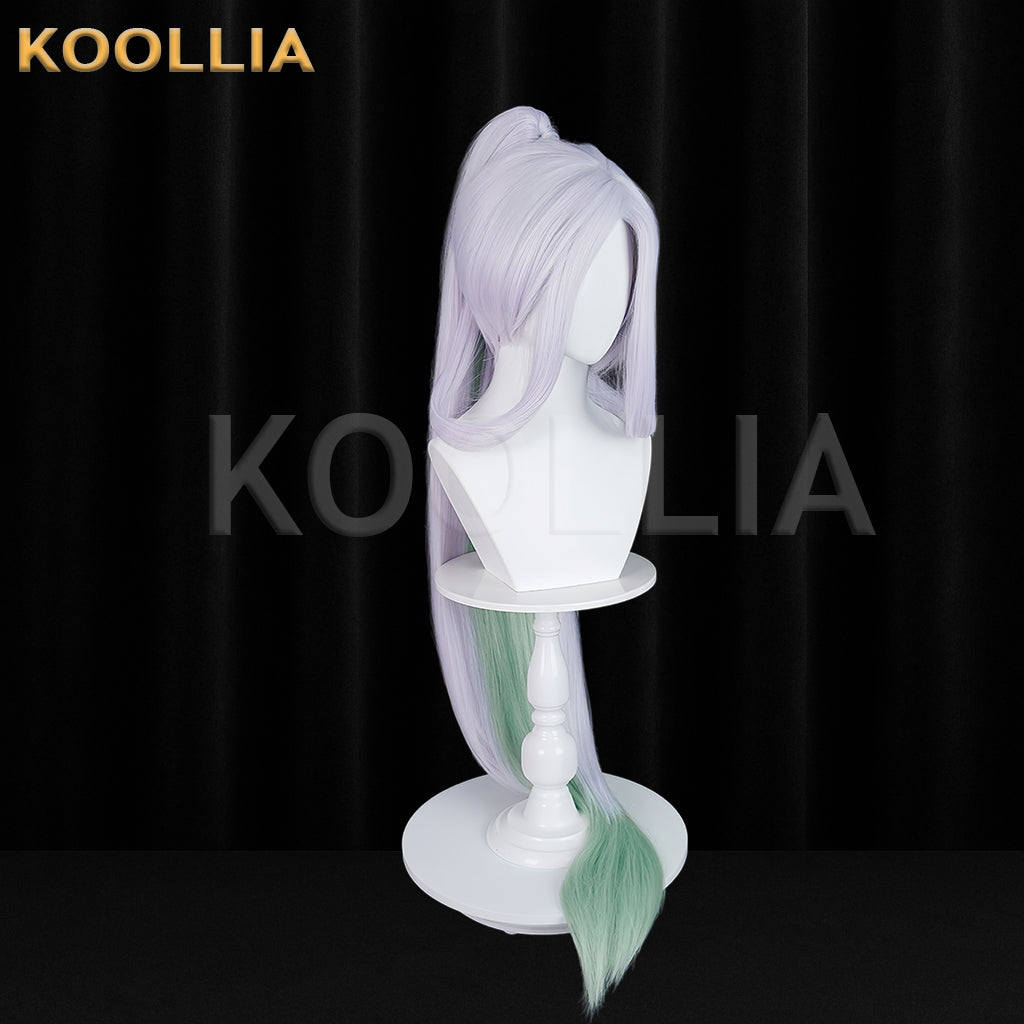Honor of Kings Nuwa Long Sliver Green Hair Basic Wig