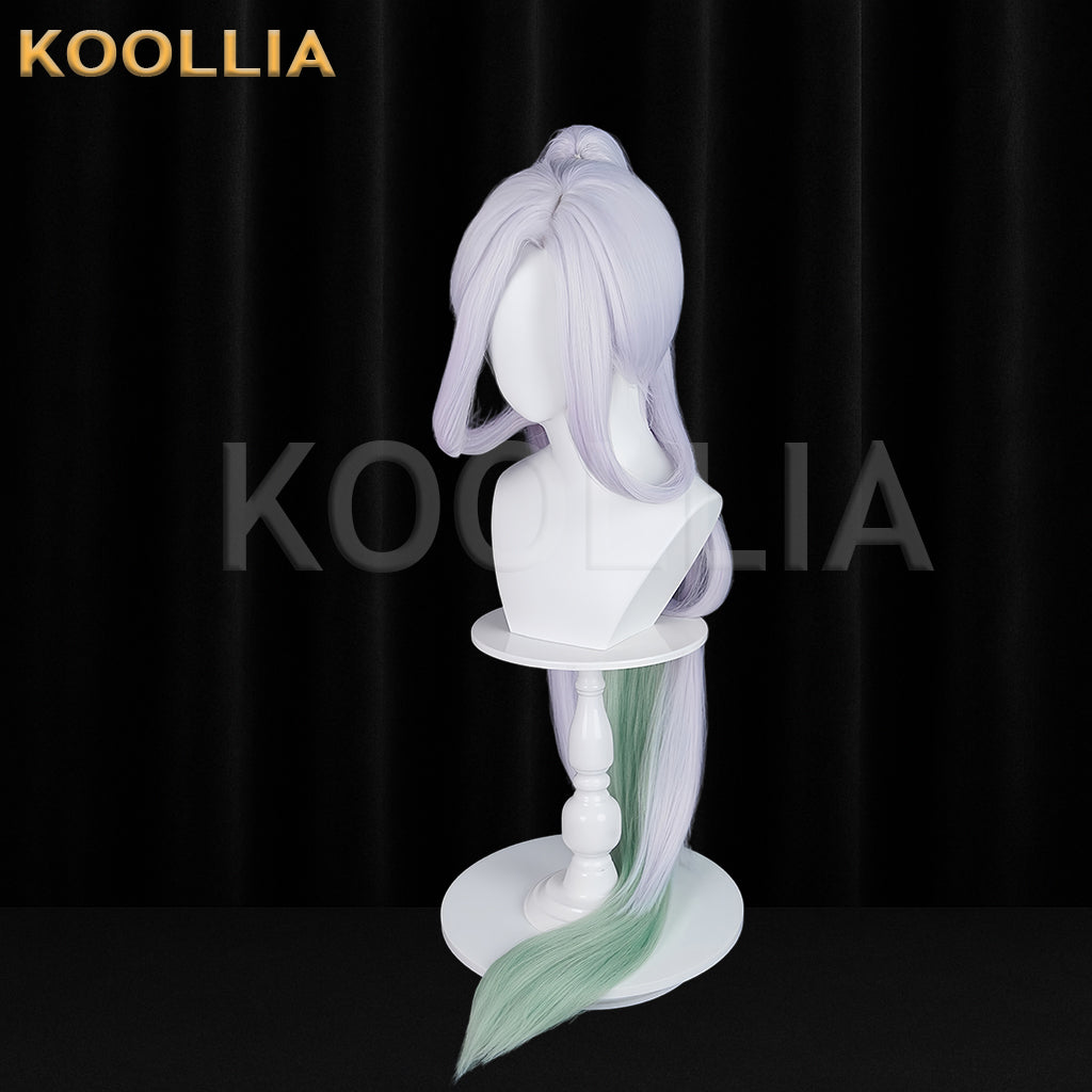 Honor of Kings Nuwa Long Sliver Green Hair Basic Wig