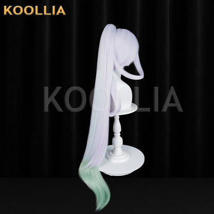 Honor of Kings Nuwa Long Sliver Green Hair Basic Wig