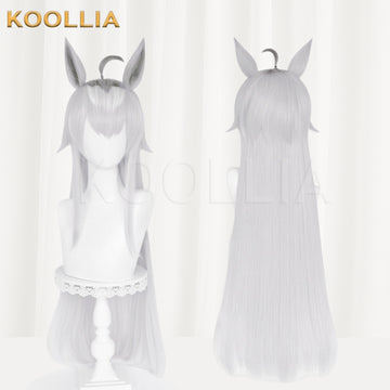 Umamusume Pretty Derby Oguri Cap Long Grey Hair Basic Wig Multi-angle Display by koollia