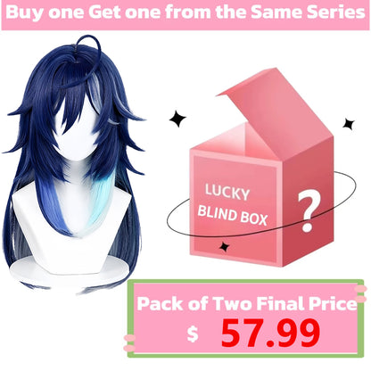 Genshin Impact Ororon Long Blue Hair Basic Wig