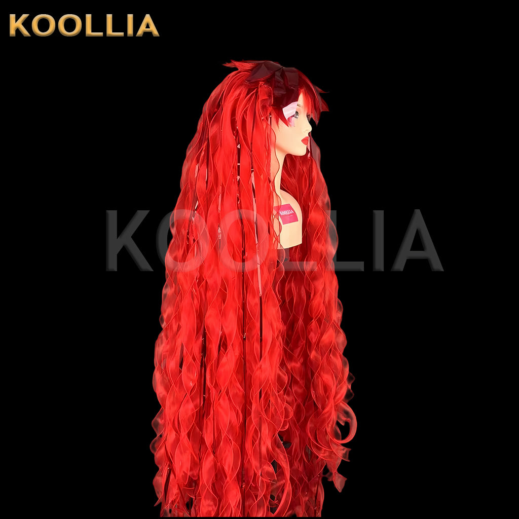 Land of the Lustrous Padparadscha Long Red Hair Styled Basic Wig