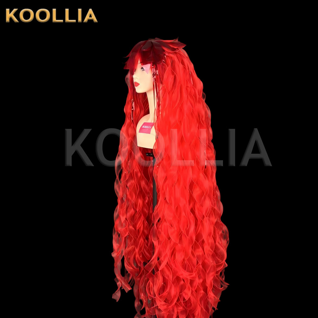 Land of the Lustrous Padparadscha Long Red Hair Styled Basic Wig