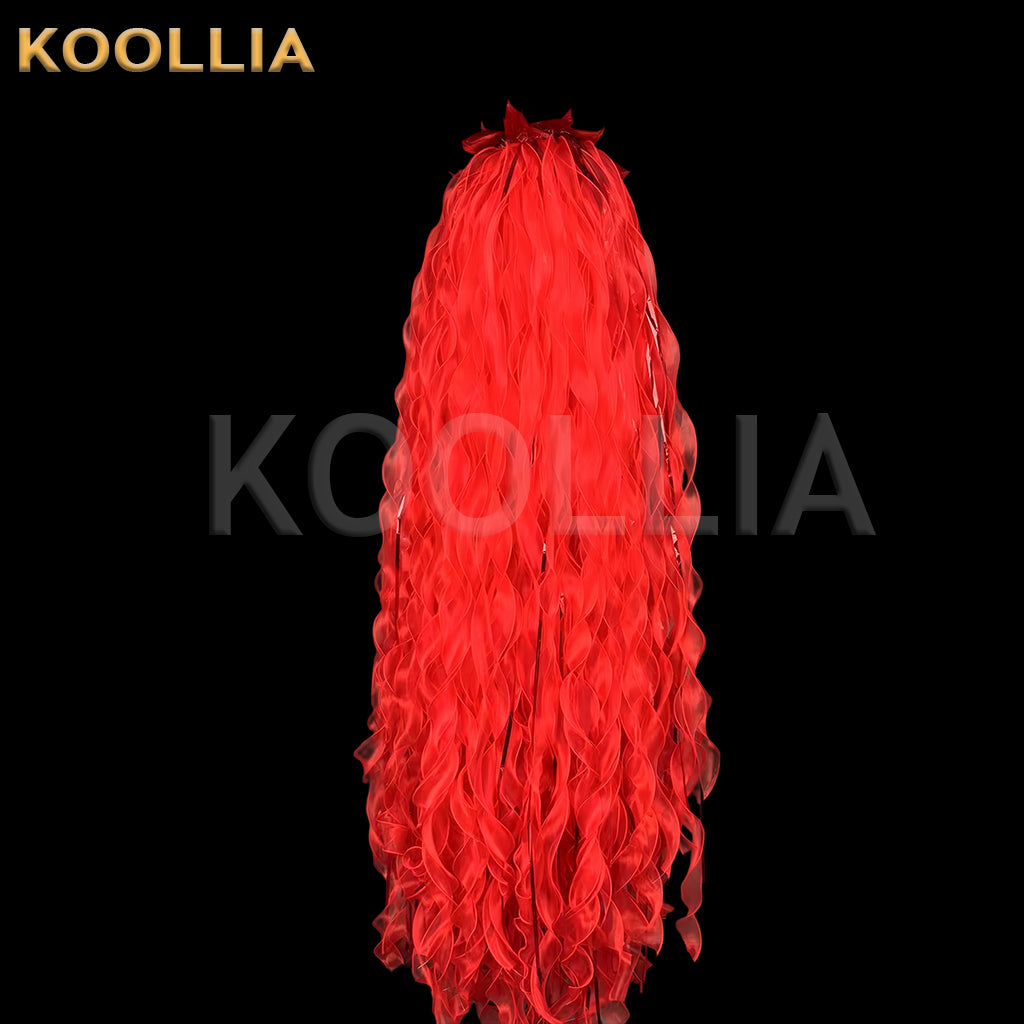 Land of the Lustrous Padparadscha Long Red Hair Styled Basic Wig