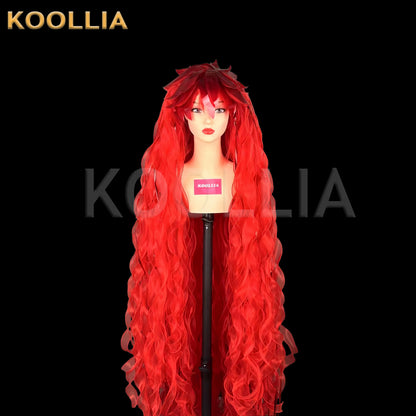 Land of the Lustrous Padparadscha Long Red Hair Styled Basic Wig