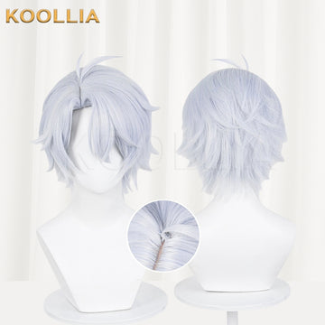 Honkai: Star Rail Khaslana/Phainon Short Blue Silver Hair Basic Wig - KOOLLIA