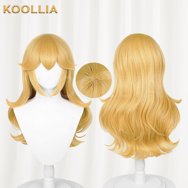 Super Mario Princess Peach Long Yellow Blonde Basic Wig - KOOLLIA