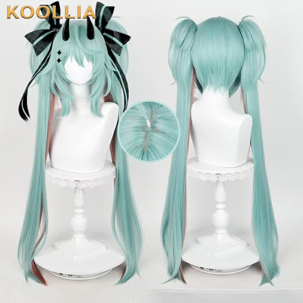 Virtual Singer Miku Wig Raccoon Baby Long Green Hair Basic Wig