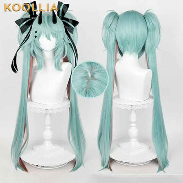 Virtual Singer Miku Wig Raccoon Baby Long Green Hair Basic Wig