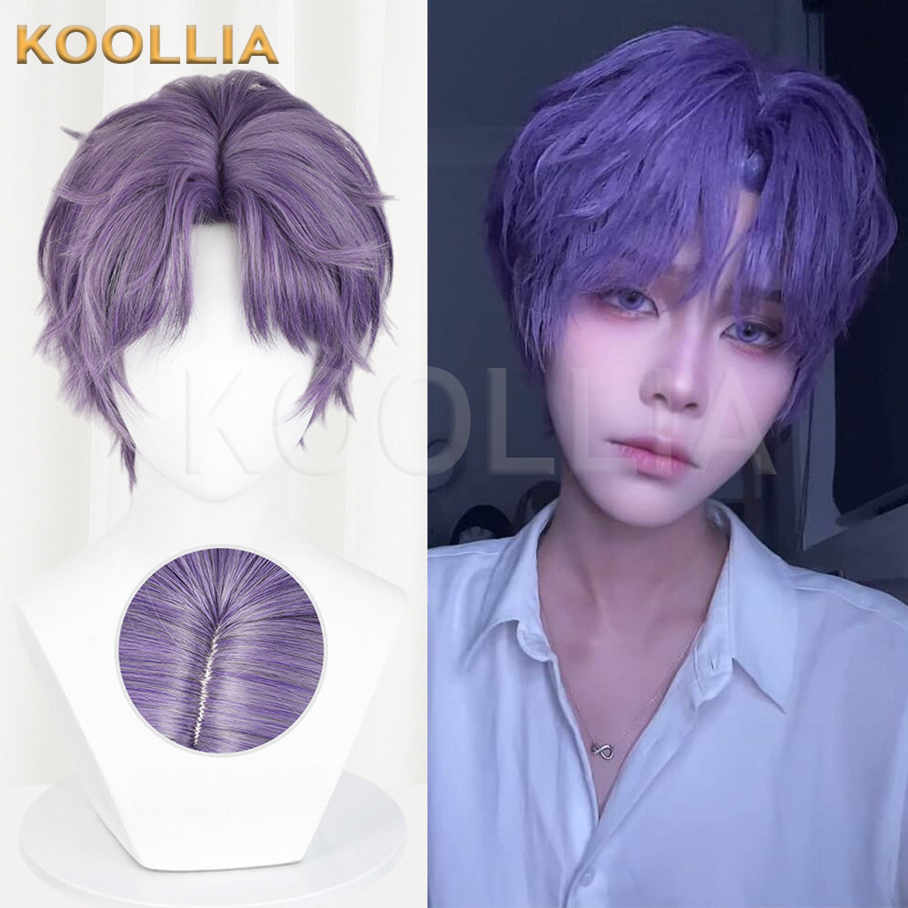 Love and Deepspace Rafayel Short Purple Hair Basic Wig
