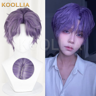Love and Deepspace Rafayel Short Purple Hair Basic Wig