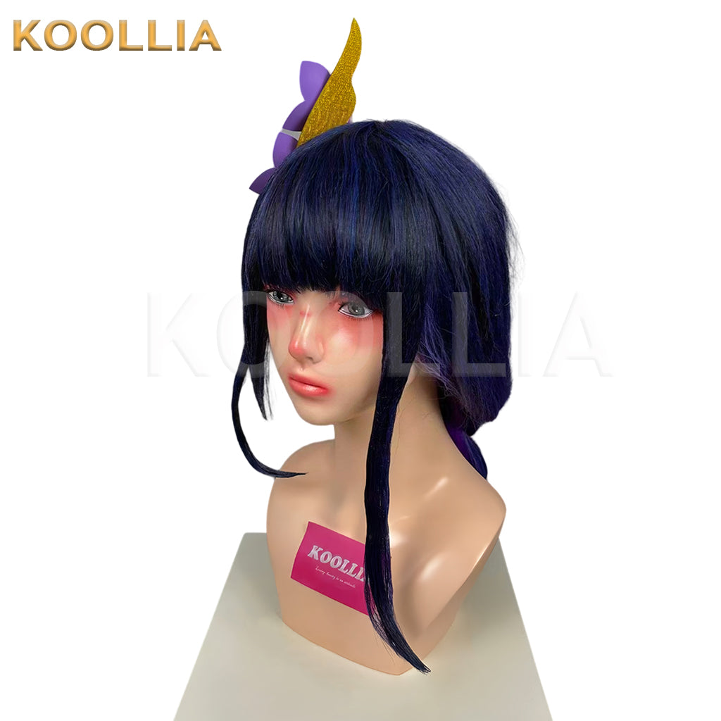 Genshin Impact Raiden Shogun Long Purple Hair Styled Basic Wig