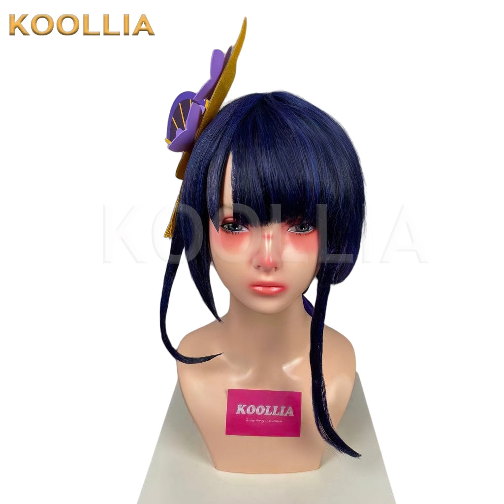 Genshin Impact Raiden Shogun Long Purple Hair Styled Basic Wig