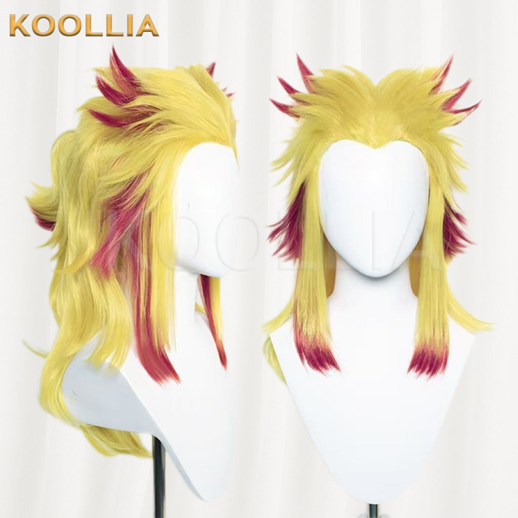 Demon Slayer Rengoku Kyoujurou Long Yellow Red Hair Basic Wig