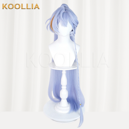 Honkai: Star Rail Robin Light Ice Blue Orange Gold & Purple Ombre Basic Wig