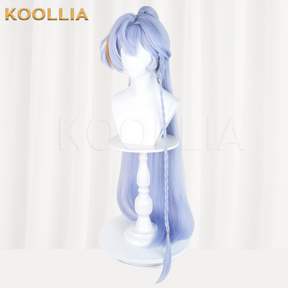 Honkai: Star Rail Robin Light Ice Blue Orange Gold & Purple Ombre Basic Wig