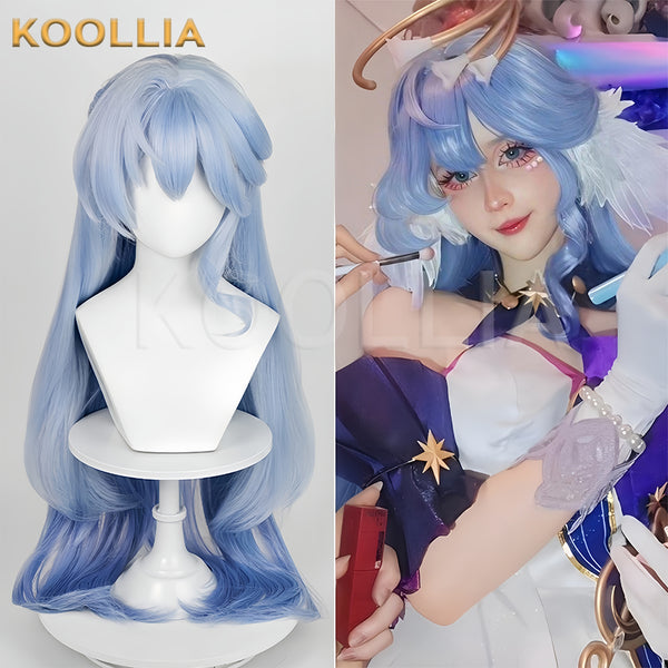 KOOLLIA- Honkai: Star Rail Robin Lange blaue Haare Einfache Perücke