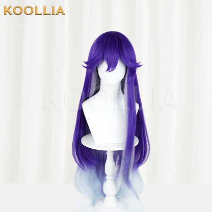 Wuthering Waves Rosella Long Blue Purple Hair Basic Wig