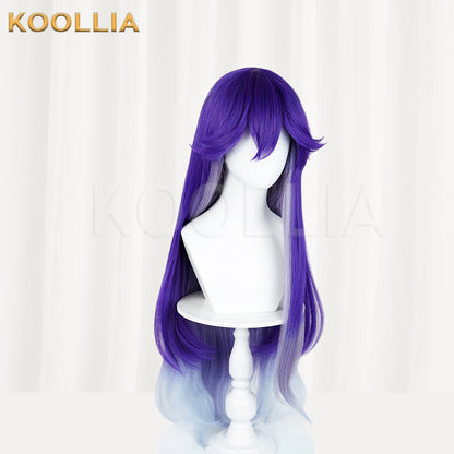 Wuthering Waves Rosella Long Blue Purple Hair Basic Wig