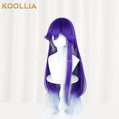 Wuthering Waves Rosella Long Blue Purple Hair Basic Wig