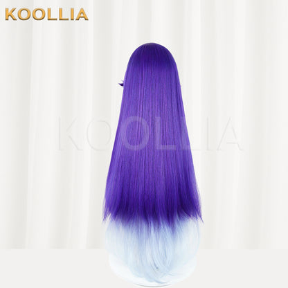 Wuthering Waves Rosella Long Blue Purple Hair Basic Wig