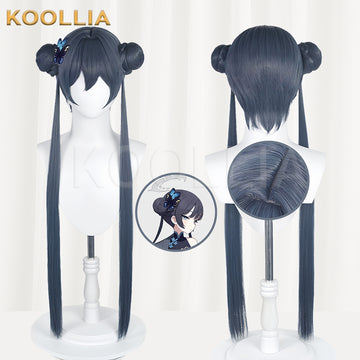 Blue Archive Ryuuge Kisaki Long Deep Blue Hair Basic Wig - KOOLLIA