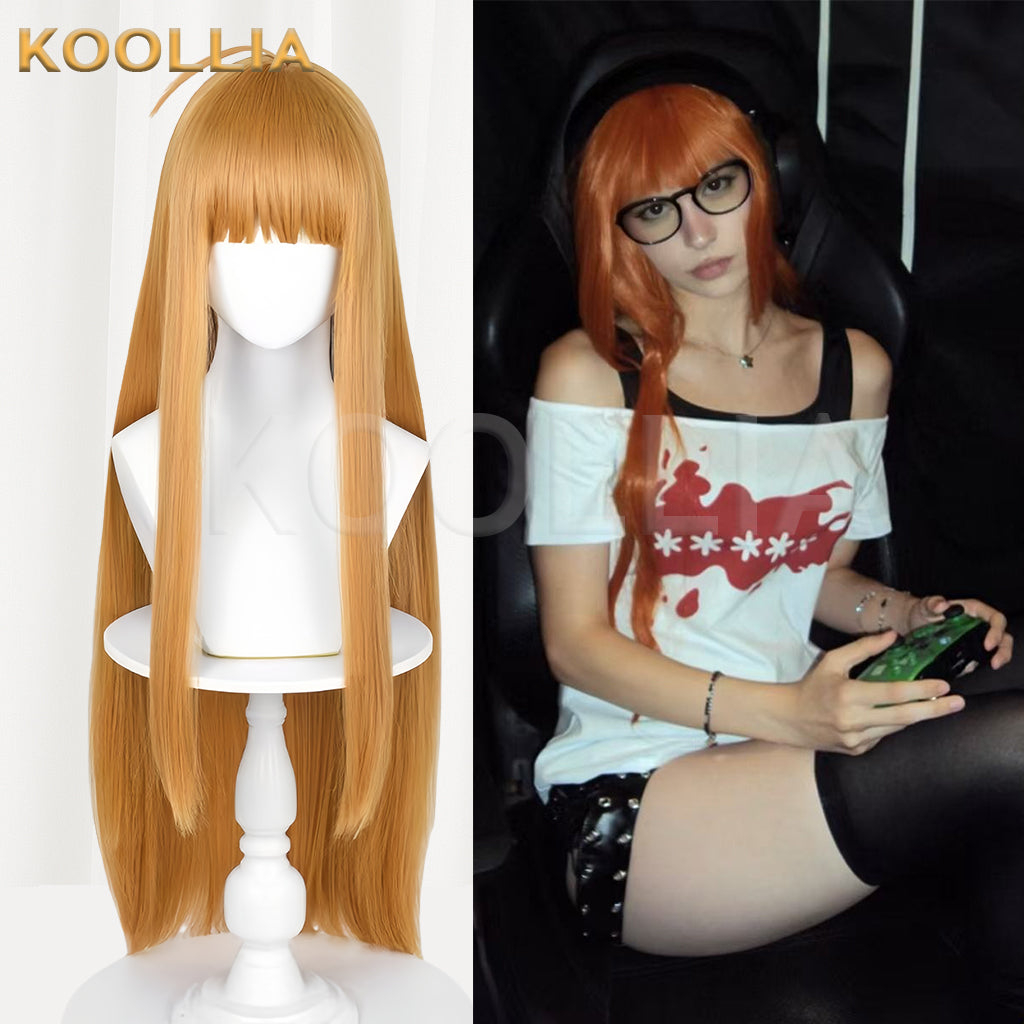 Persona 5 Futaba Sakura Long Orange Hair Basic Wig